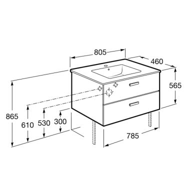 ROCA Тумба с умывальником Victoria Basic (A855852422)